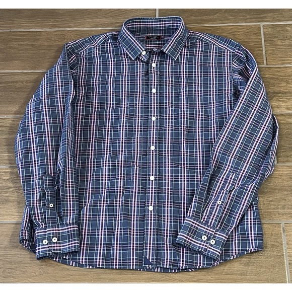 UNTUCKit Other - Untuckit Men's Shirt X Large Navy Blue Plaid Sarmassa Style No. 41258 Cotton